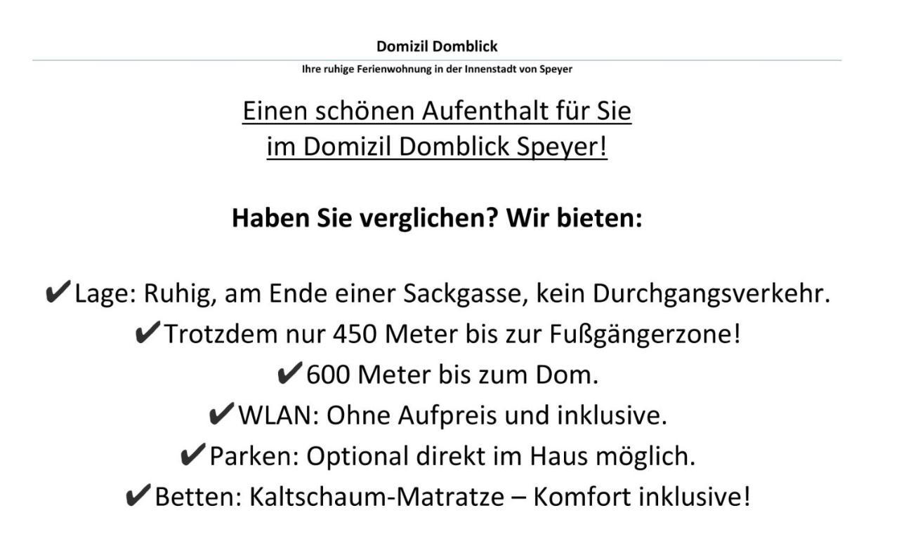 Domizil Domblick Speyer City, Garage, 50m2 Esterno foto